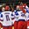 GRAND FORKS, NORTH DAKOTA - APRIL 21: Russia's Maxim Marushev #27 celebrates with teammates after a second period goal against Finland during quarterfinal round action at the 2016 IIHF Ice Hockey U18 World Championship. (Photo by Minas Panagiotakis/HHOF-IIHF Images)

